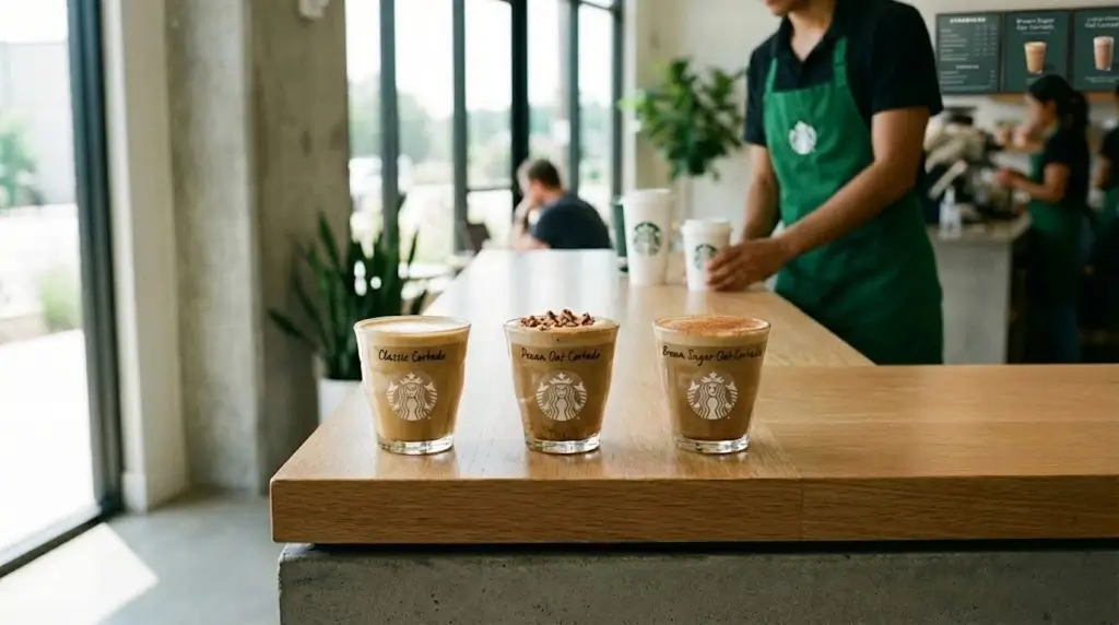 Starbucks Cortado flavors with calorie and nutrition breakdown