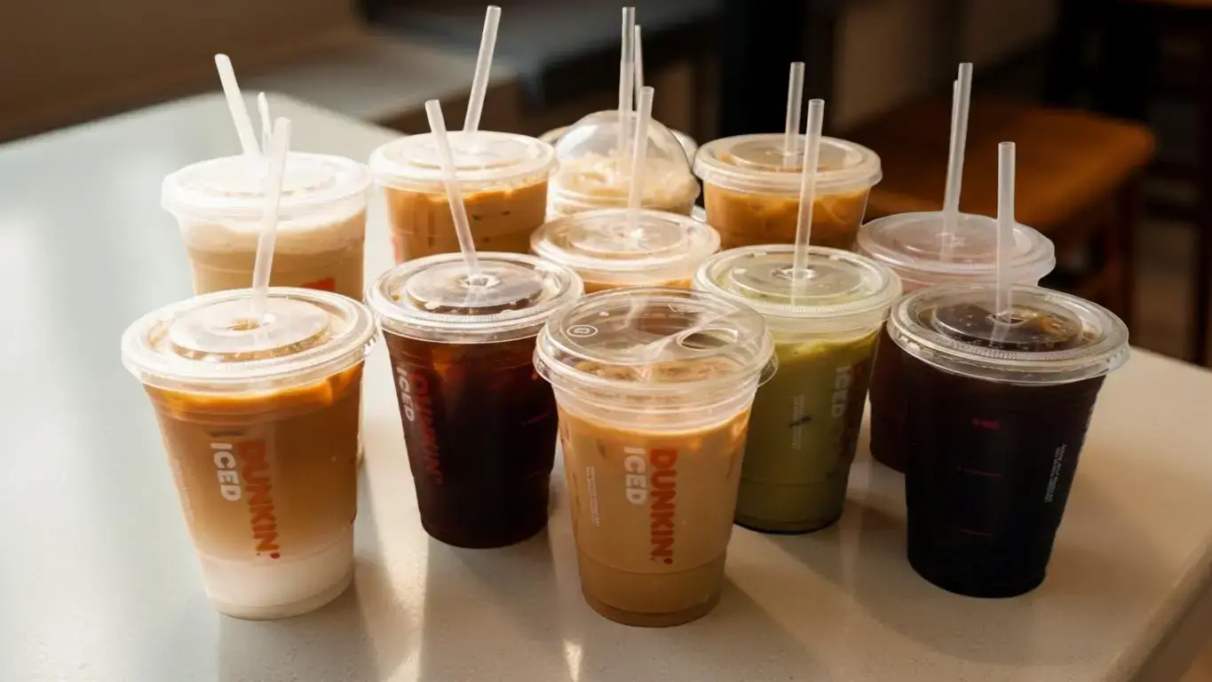Keto Friendly Drinks at dunkin showing low carbs drink and coffee options on a table