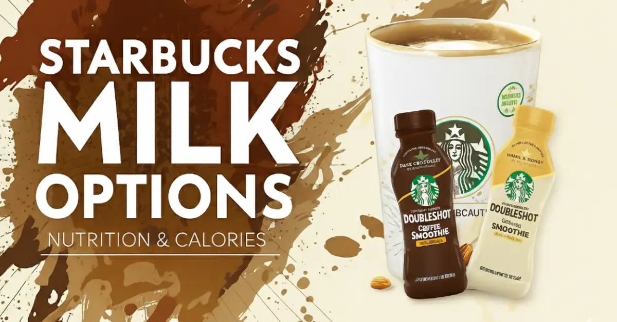 Starbucks milk options with nutrition facts and calories comparison