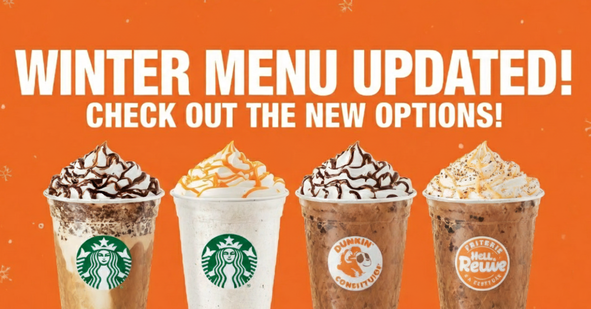 Winter Menu - Starbucks and Dunkin seasonal drinks